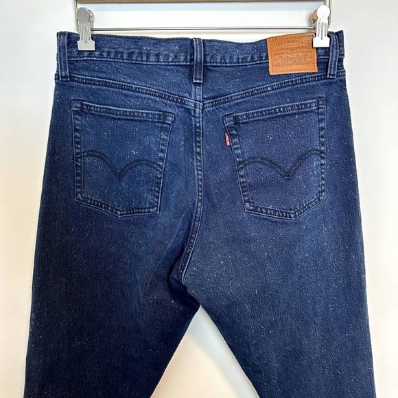 Levi's Womens Wedgie Jeans Size 31 Dark Wash Speckled Print Button-fly High-rise - Picture 5 of 14